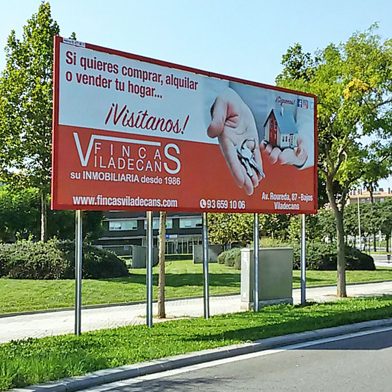 Publicidad exterior valla para Fincas Viladecans